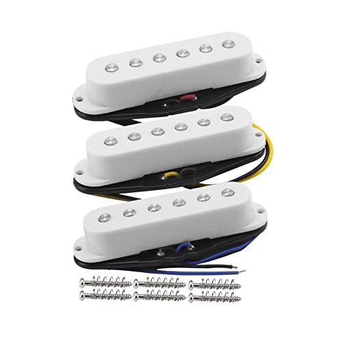 ZENGXUE 3 Stücke Keramikgitarre Einzelspule Pickups E-Gitarre-Hals + Mittlere + Bridge-Pickups Schwarz/Weiß/Gelb Für Die Auswahl Humbucker Tonabnehmer Set (Color : Yellow N M B)