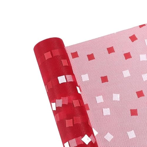 Blumen Geschenkpapier 5 Yard Gittergarnrolle Geschenkpapier Rosenblumenstrauß Valentinstag Geschenkpackung Gaze Bastelgeflecht Floristenverpackung Transparent(Color 04)