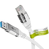 goobay 1,5m LAN zu USB Kabel 1 Gbit Datenübertragung - USB A 3.0 auf RJ45 Ethernet CAT 6 Kabel verbindet Router und Notebook oder PC - LAN Kabel Adapter für Laptop ersetzt USB auf LAN Adapter - 74158