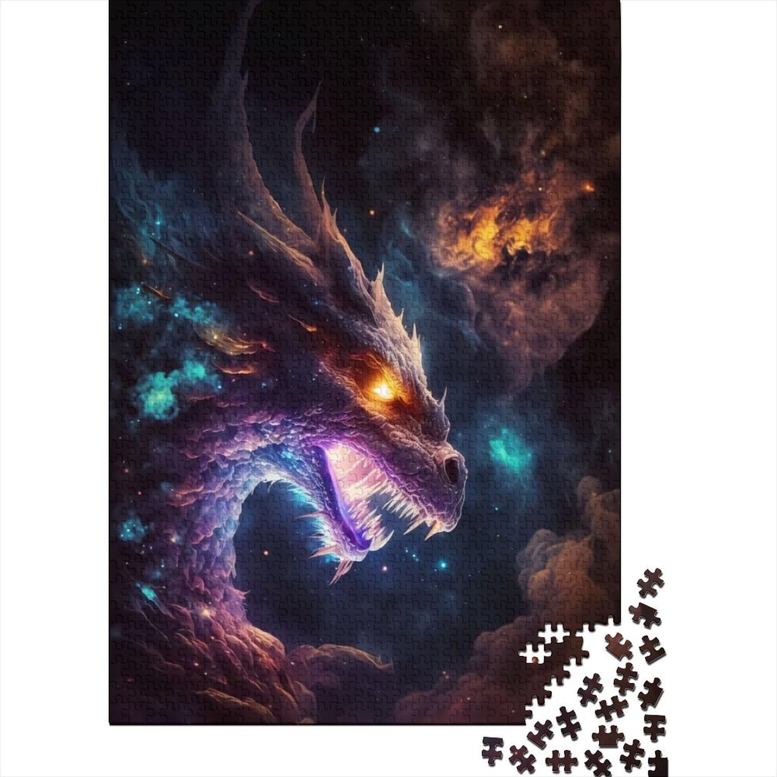 Der Regenbogen-Älterdrache Puzzle für Erwachsene und Teenager, 1000 Teile Puzzle für Erwachsene, Puzzle zum Stressabbau, schwierige Herausforderung (Größe: 75 x 50 cm)