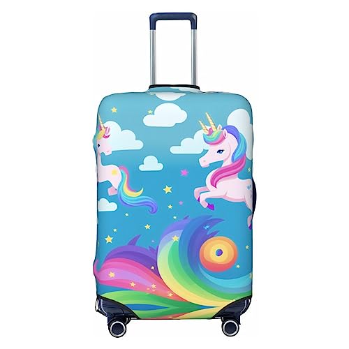 Miniks Niedliche Einhorn-Reisegepäckabdeckung, robuster Koffer-Schutz, passend für 45,7 - 81,3 cm große Gepäckstücke, Größe XL, Schwarz, X-Large