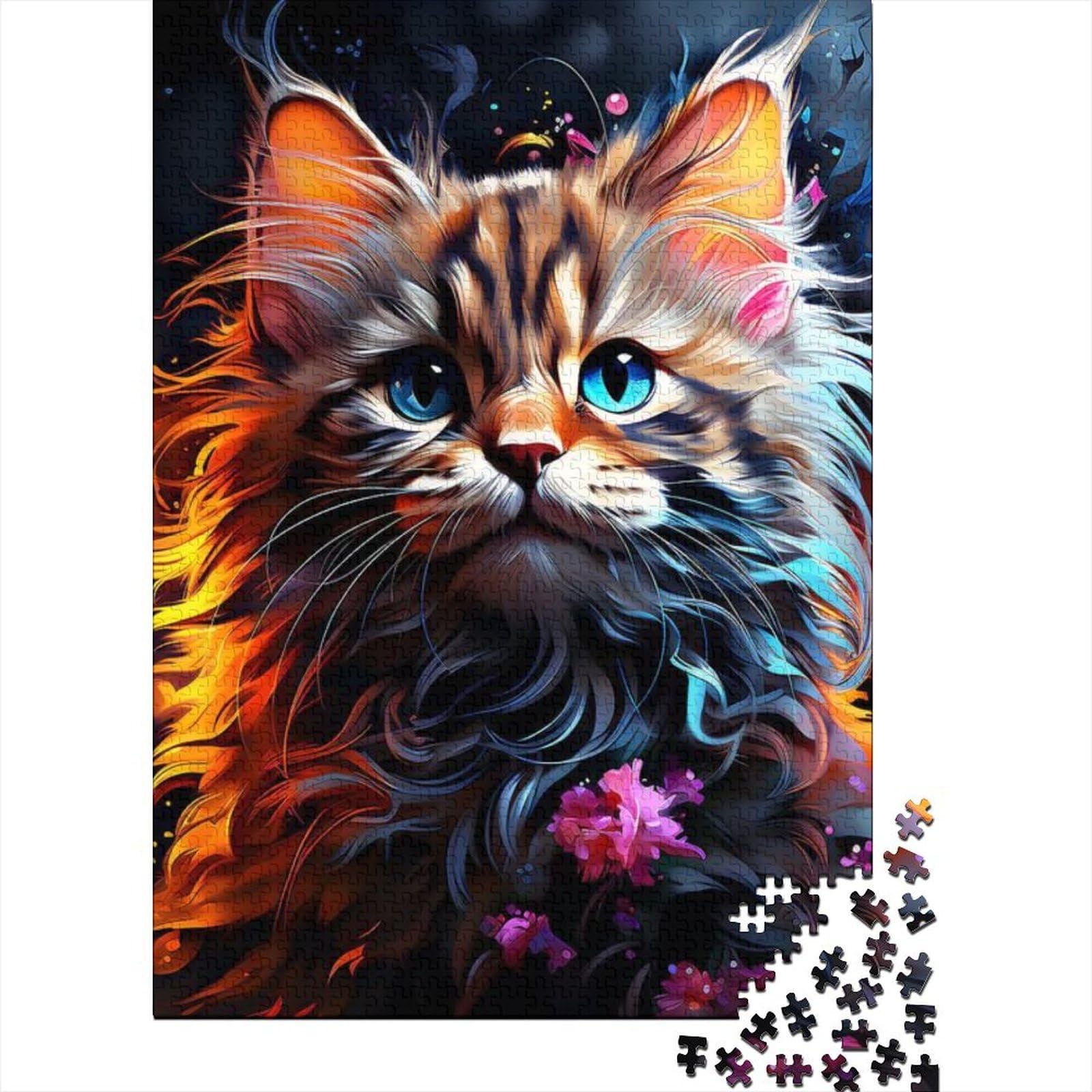 Kunstpuzzle für Erwachsene, 1000 Teile, Traumkatze, lustige Puzzles für Erwachsene, 1000 Teile, großes Holzpuzzle für Erwachsene (Größe 29,53 x 19,69 Zoll)