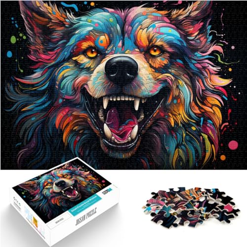 Puzzle-Geschenk, bunter Wolf, Puzzle für Erwachsene, 1000 Teile, Holzpuzzle, Spielzeug, Puzzle, Lernspiele, Stressabbau-Puzzle, 1000 Teile (50 x 75 cm)