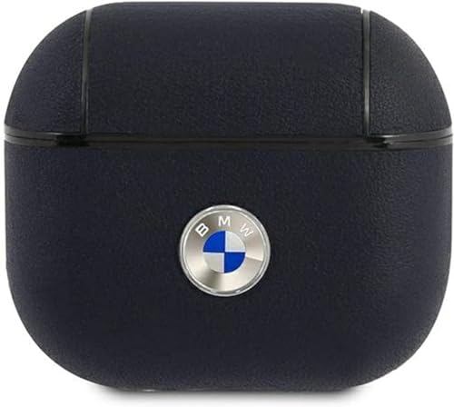 BMW BMA3SSLNA Hülle für AirPods 3 Marineblau Geniune Leather Silver Logo