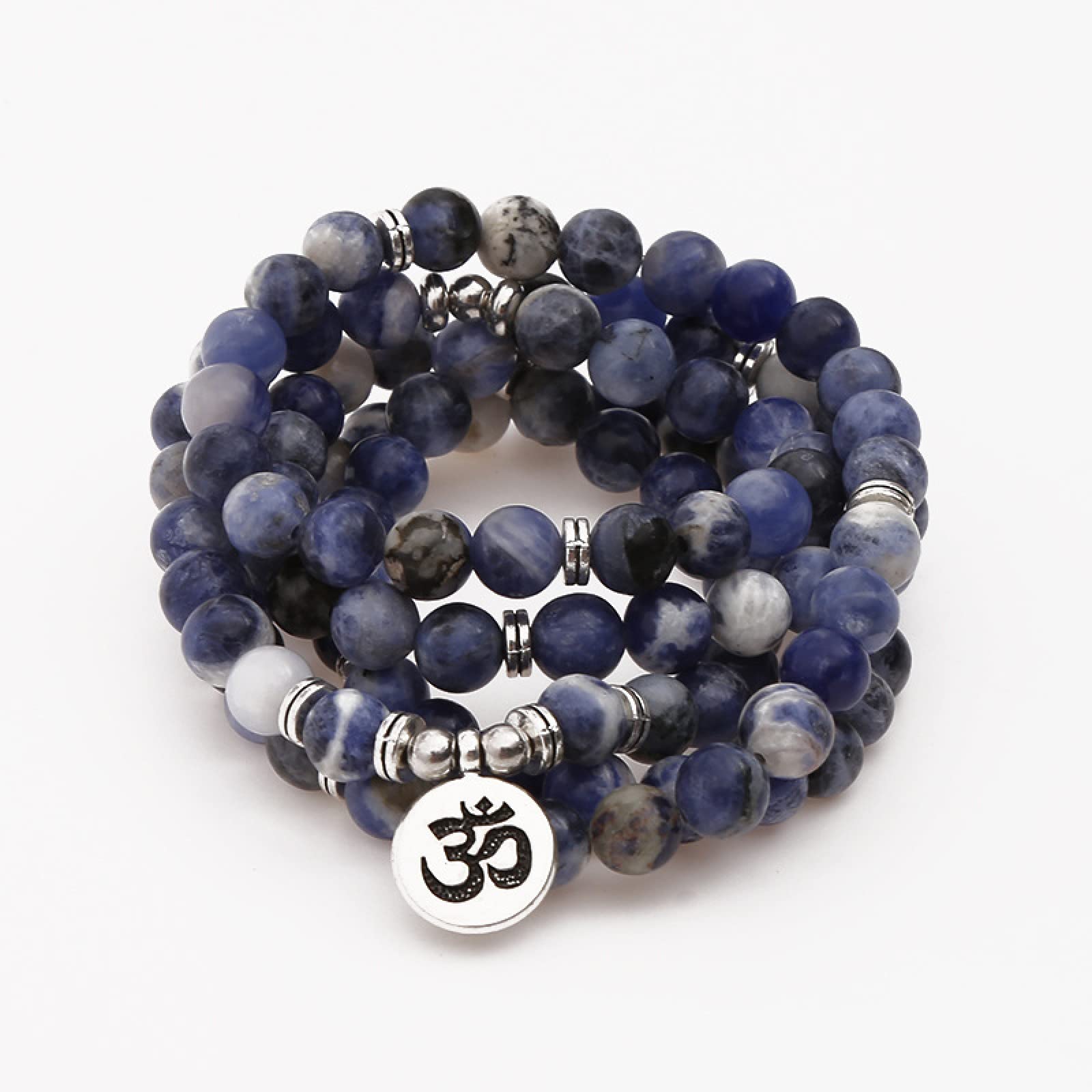 Natürlicher Orchideenstein 108 Mala Gebetsperlen Armband Lotus Buddha Anhänger Halskette Chakra Yoga buddhistisches Armband, Bronze Lotus