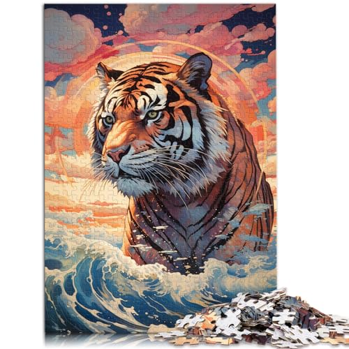 Puzzles, Geschenke, Spielzeug, Art Tiger, Puzzle 1000 Teile, Holzpuzzle, Spaß für Aktivitäten zu Hause, Geburtstagsgeschenk, Reisegeschenke, 1000 Teile (50 x 75 cm)