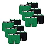 PUMA 12 er Pack Boxer Boxershorts Men Herren Unterhose Pant Unterwäsche, Farbe:035 - Amazon Green, Bekleidungsgröße:XL