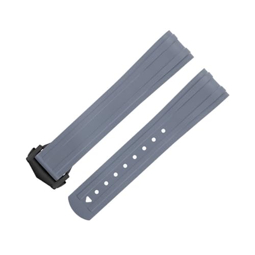 IOTUP Ersatzarmband für Omega-Armband, 20 mm, FKM, Fluorous Gummi, gebogenes Ende, für Seamaster 300 Tauchen, Edelstahl, Faltschnalle, Ersatzarmbänder, 20 mm, Achat