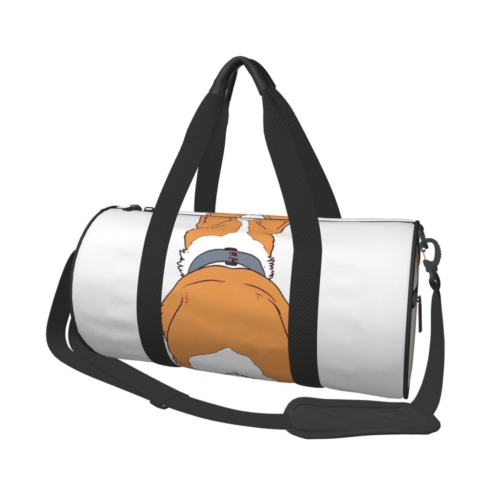 Funny Corgi Butt Reisetasche für Reiten, Reisen, Handgepäck, Wochenender, Übernachtungstasche, Sport, Turnbeutel für Damen und Herren, faltbar, Reisetasche, rund, Seesack für Reisen, Sport,