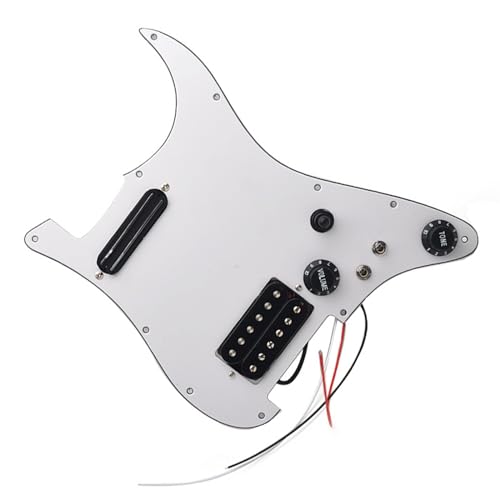 Standard-Pickguard-Tonabnehmer Wunderschönes weißes Schlagbrett-Tonabnehmer-Ersatzteilset für E-Gitarre (Color : 3)