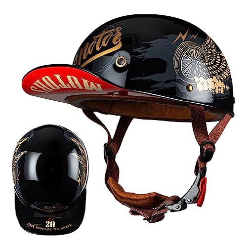 Motorrad Halbschalen Halbhelm Halbschalenhelm Baseballmütze-Helm Baseball Cap Motorradhelm Mit ECE-Zulassung Cruiser Chopper Scooter Helm Für Bike Cruiser Chopper Moped Scooter