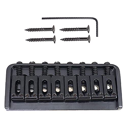 Ersatz-E-Gitarren- Brücke 8 Quadrat-Sattel- Teile String Lengt Tune-o-matic Steg (Color : Black)