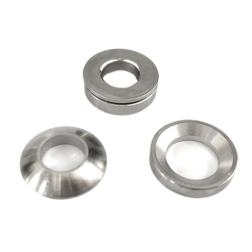 NORAZE M6 M8 M10 M12 M14 M16 M18 M20 Konische Unterlegscheibe aus Edelstahl 304, versenkt, kugelförmig, flach, Fester Kopf, konische Dichtung (Color : Silver, Size : M6 5set)