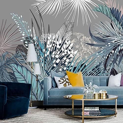 XLMING Handgemalte Botanische Palmblätter Im Vintage-Stil 3D Tapete Home Dekoration Wohnzimmer Sofa Schlafzimmer Tv Hintergrund Wand-250cm×170cm