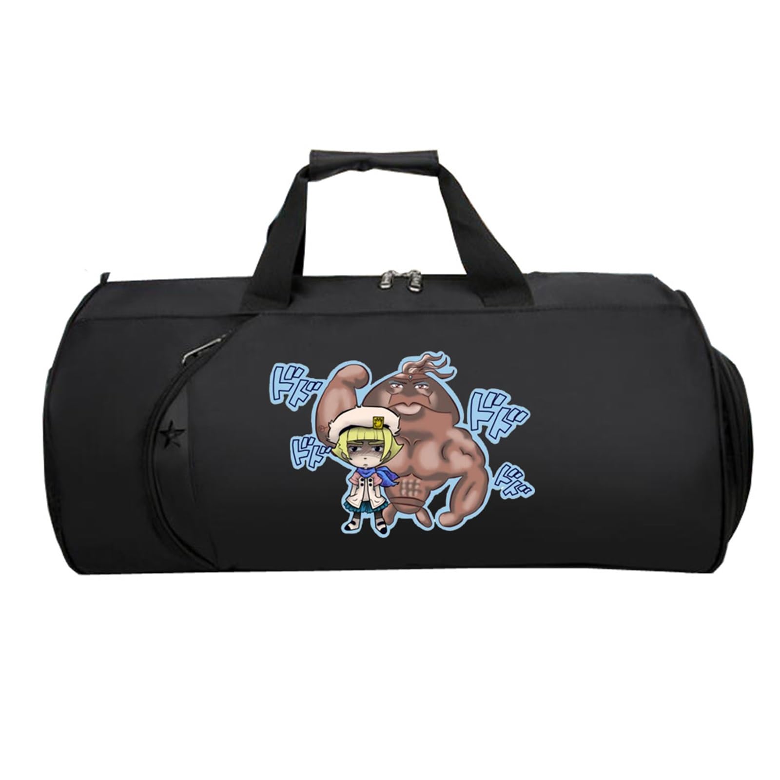 Jo-Jo's Bizar-re Adventu-re Sporttasche Klein, Groß Wasserdicht Sporttasche, HandgepäCk Unisex G.ym Wochenendtasche Flugzeug(Black 11)