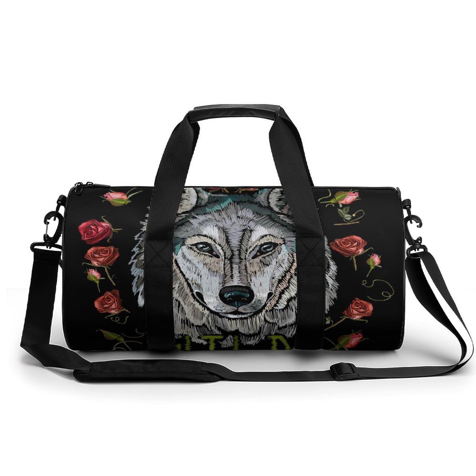 Wilder Wolf Sport Duffel Bag Sporttasche Reisetasche Handgepäck Tasche Schwimmtasche Weekender Bag 45x23x23cm