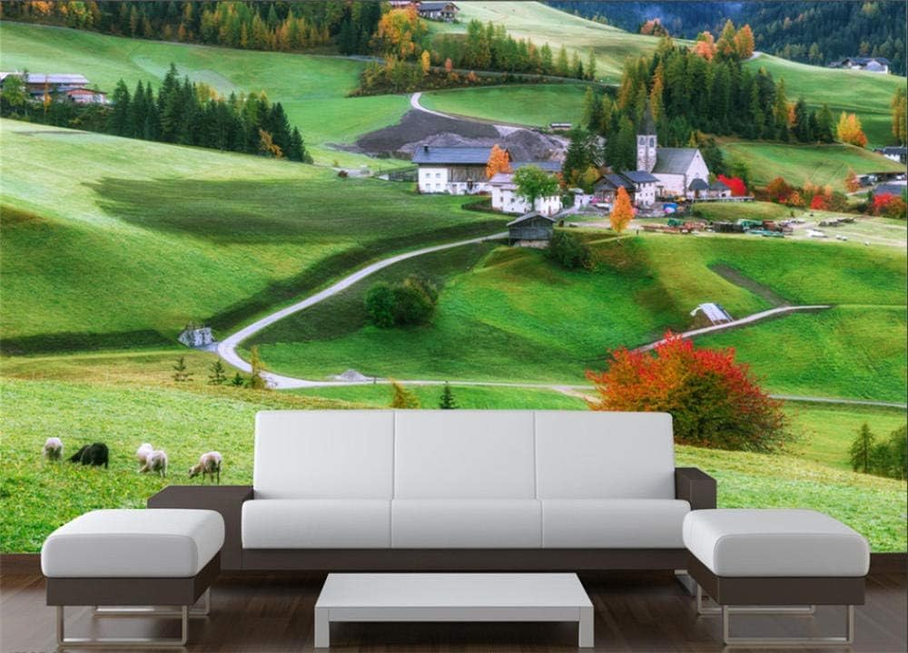 Wälder Prärien Häuser 3D Tapete Poster Restaurant Schlafzimmer Wohnzimmer Sofa TV Dekorative Wand-200cm×140cm