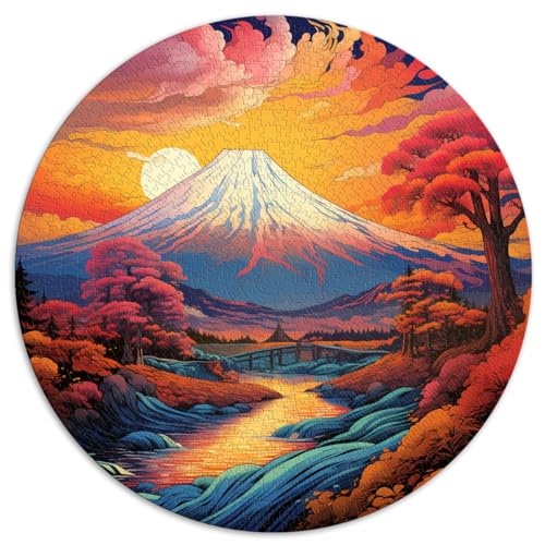 Puzzle, Jigsaw Puzzle, ländliches Japan, Mount Fuji, Puzzles für Erwachsene, 1000 Teile, 26,5 x 26,5 Zoll, Relax Puzzles Games-Brain Teaser Puzzle, lustige Spiele für die ganze Familie