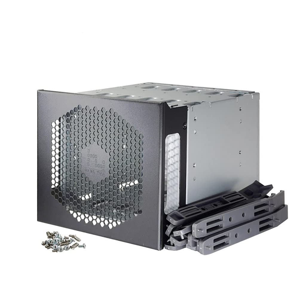 Qsvbeeqj 12,7 cm bis 12,7 cm x 8,9 cm Rack, Edelstahl, harter Käfig für Desktop-Computerkäfig, Festplattenregal