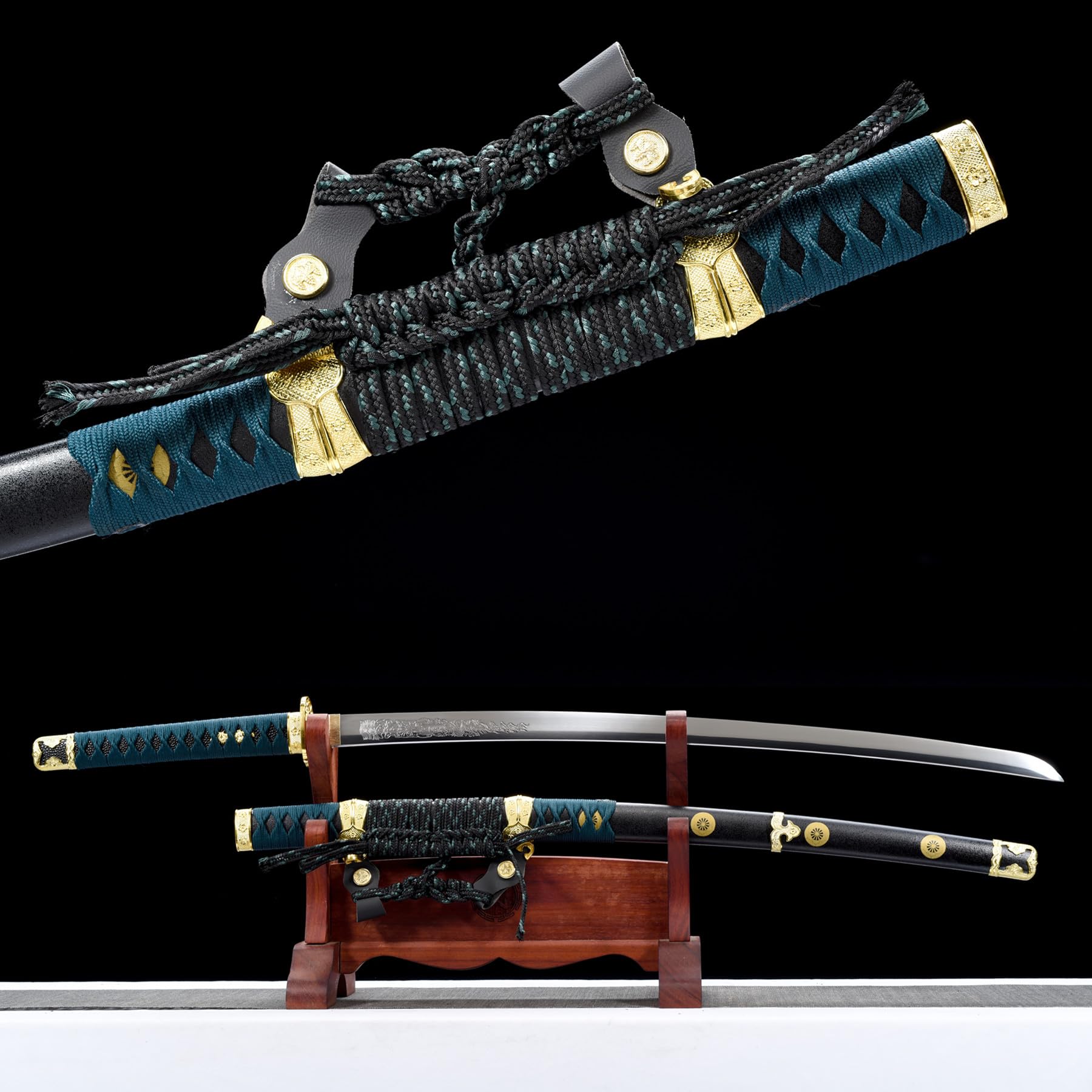 LQSLFsword 104cm Katana，Tachi，Samuraischwert，Sharp，Katana Schwert scharf， Handgeschmiedeter hoher Manganstahl