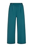 QS Damen 2151352 Hose 7/8 Wide Leg, Petrol 6737, 42