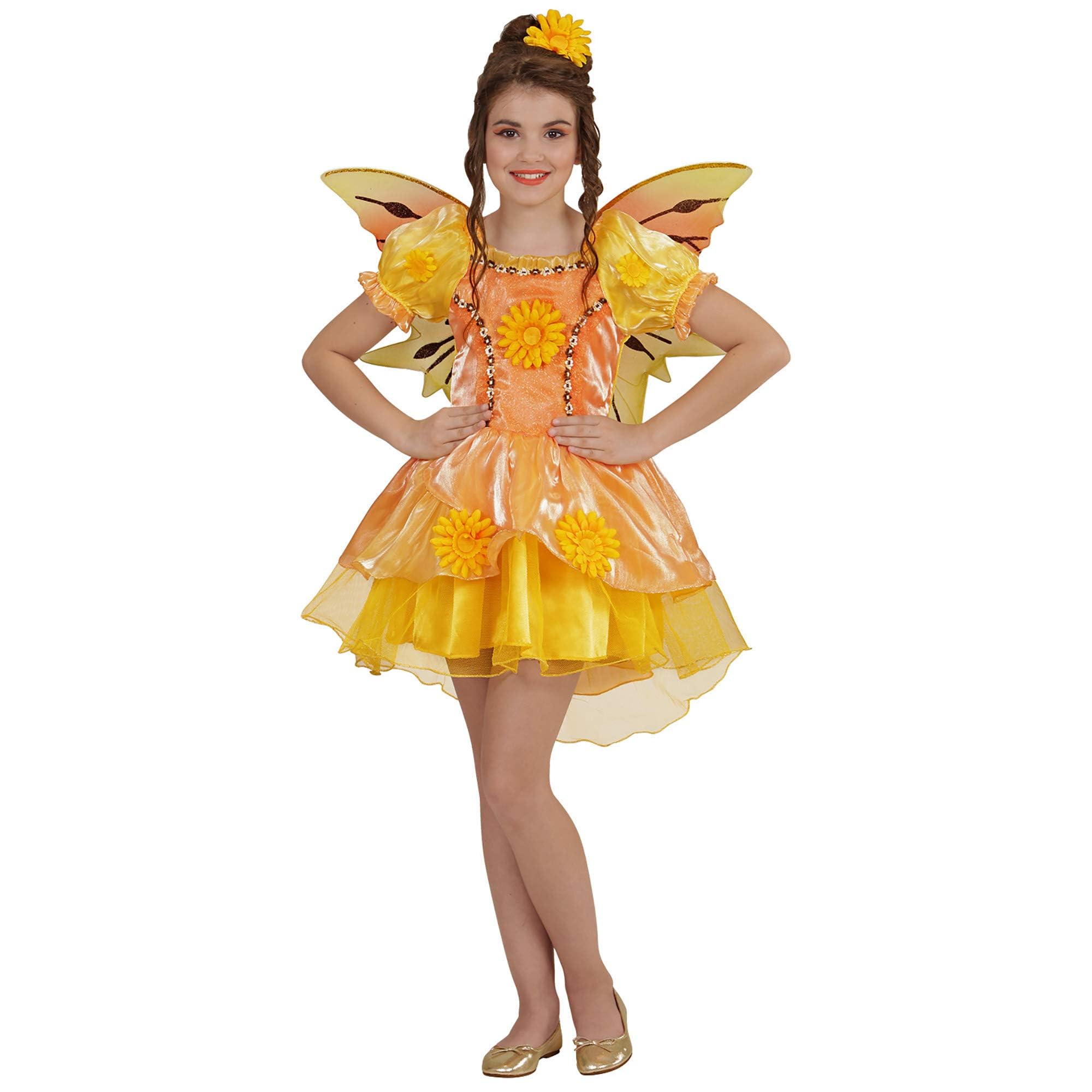 Widmann - Kinderkostüm Summer Fairy, Kleid, Flügel, Karneval, Mottoparty