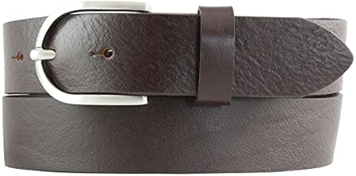 BELTINGER Damen-Gürtel aus Vollrindleder 3,5 cm | Jeans-Gürtel für Damen 35mm | Chino-Gürtel mit runder Gürtelschließe | Braun 90cm