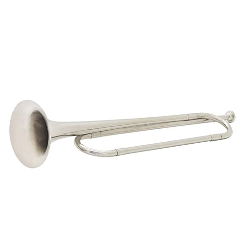 Trompeten Messing Musikinstrument Schulband Kavallerie Anfänger Militärorchester Bugle (Color : Silver)