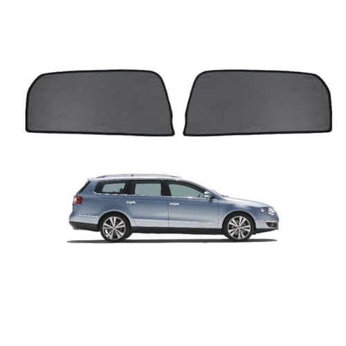 Sonnenschutz für Seitenscheiben Auto Magnetisch Vorhang für Passat B6 Variant 2005-2010 UV Schutz Fenster Sonnenblende Zubehör für Baby Kinder Haustiere Schwarz,2pcs- Rear Door