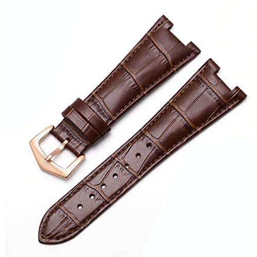 BANDKIT Uhrenarmband aus echtem Leder für Patek Philippe 5711 5712G Nautilus Uhren Herren und Damen, spezielle Kerbe, 25 mm x 12 mm Uhrenarmband, 25-12mm, Achat