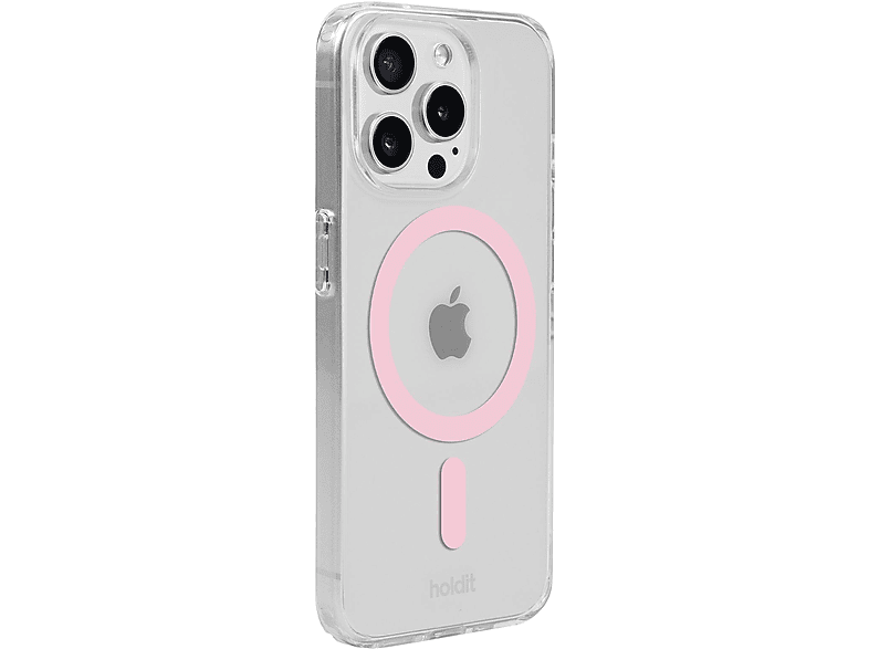 HOLDIT MagSafe Case, Backcover, Apple, iPhone 15 Pro, Pink/Transparent