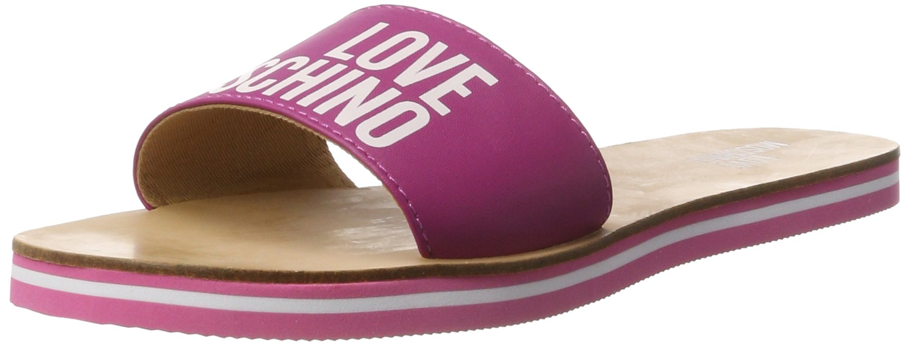 Love Moschino Damen Pantoletten, Silber (Fuchsia)