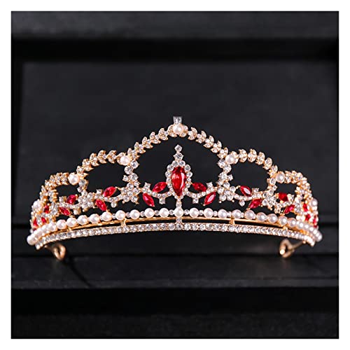 AIHEDOUJ Vintage Kristall Strass Prinzessin Krone Tiara Diadem Stirnband für Frauen Braut Hochzeit Haarschmuck Schmuck (Größe: 7) Stirnbänder (Größe: 24)