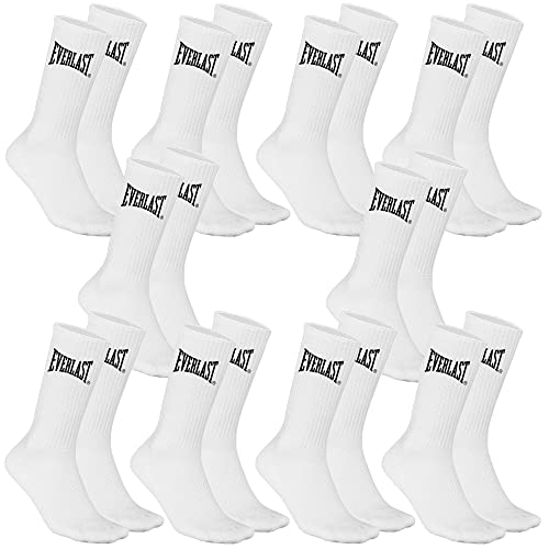 Everlast Unisex Hohe Sportsocken 10 Paar Socken, Weiß/Schwarz, 39-42