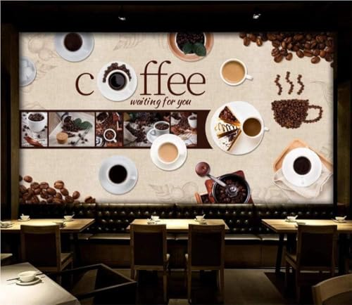 Coffee Cake Casual Café 3D Tapete Poster Restaurant Schlafzimmer Wohnzimmer Sofa TV Dekorative Wand-300cm×210cm