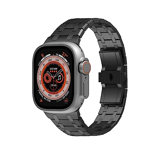 NEYENS Edelstahl-Uhrenarmband, integriertes Armband, Mod-Kit, für Apple Watch 8, 7, 6, 5, 4, SE, 49 mm, 45 mm, 44 mm, 42 mm, Zubehör für Metall-Lünette, Ersatz-Kits, 45 mm, Achat