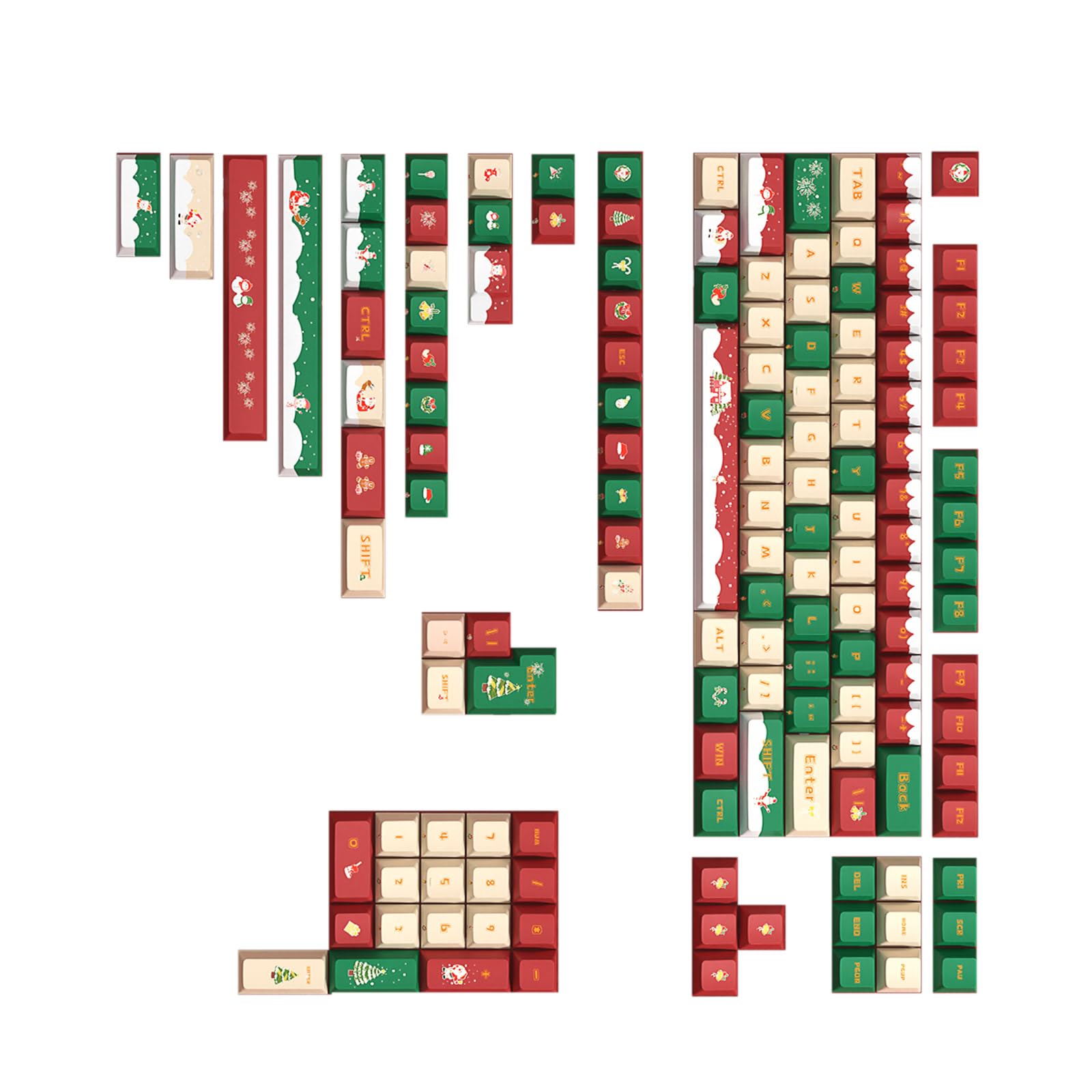 Mllepjdh 142 Tasten Bunte Weihnachts Tastenkappen Ergonomisches Festliches Tastenkappen Set Für Mechanische Tastatur Klare Schriftarten