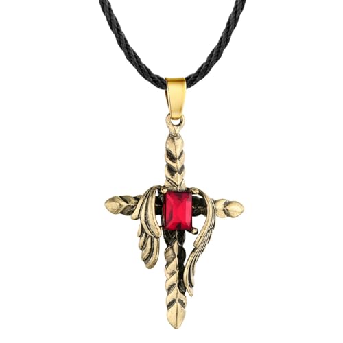 Belachick Charme Halskette Ketten Schmuck Herren Frauen Anhänger Necklace Gothic-Punk-Stil-Kreuz-Anhänger Für Männer G