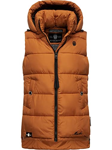 MARIKOO Damen warme Winter Steppwese mit Kapuze Zarinaa Rusty Cinnamon Gr. S