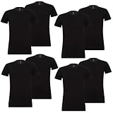 6er Pack Levis Solid Crew T-Shirt Men Herren Unterhemd Rundhals Stretch Cotton, Farbe:884 - Jet Black, Bekleidungsgröße:L