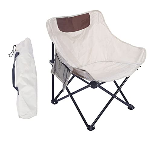 QYZUJIKL Klappbarer Moon Chair für den Außenbereich, Campingstuhl, tragbare Strandstühle mit Seitentaschen und Aufbewahrungstasche, kompakter Freizeitstuhl für Sport, Wandern, Angeln