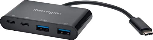 Kensington K39124EU USB-C Hub (mit 4 Anschlüssen, Übertragungsgeschwindigkeit bis 5 Gbit/s, Plug-and-Play, Dell, Windows, Macbook)