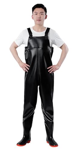 ZYREHAW Wathose Herren Wasserdicht, wasserdichte Anglerhose, Watstiefel Herren, Kniepolster, wasserdichte, Atmungsaktive, Angelhose Herren Für Angeln, Landwirtschaft, Gartenarbeit A,47