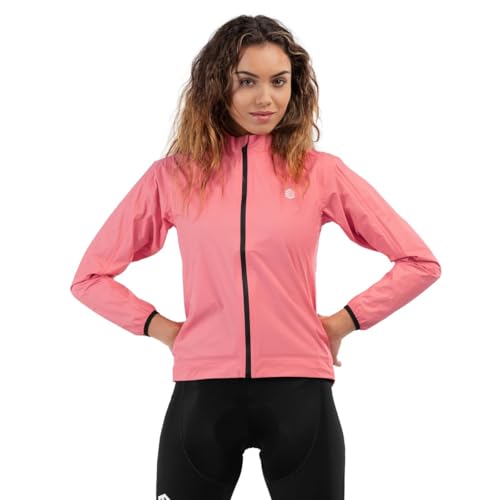 SIROKO - Fahrrad-Regenjacke für Damen J2 Fauniera - XL - Koralle