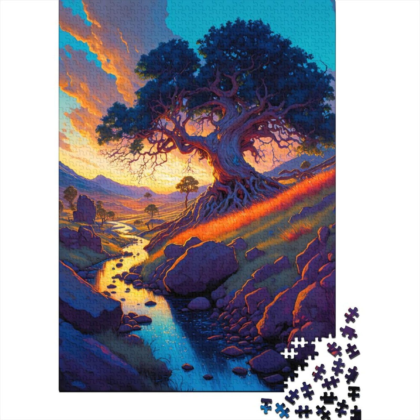 1000 Teile Puzzle-Spielzeug Fantasie-Eichenbaum-Puzzles Puzzles für Erwachsene Teenager Puzzles für Erwachsene Lernspiel Herausforderungsspielzeug 75x50cm