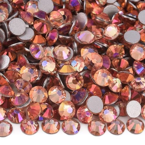 Bulk Flatback Strasssteine, Kristall Hotfix, 1000 Stück SS3–SS34 Glitzer-Strasssteine, nicht Hotfix, Edelsteine, Glas, flache Rückseite, Diamant for Nagelkunst, Nagel-Charms, Kleid(Pink Light,SS8)