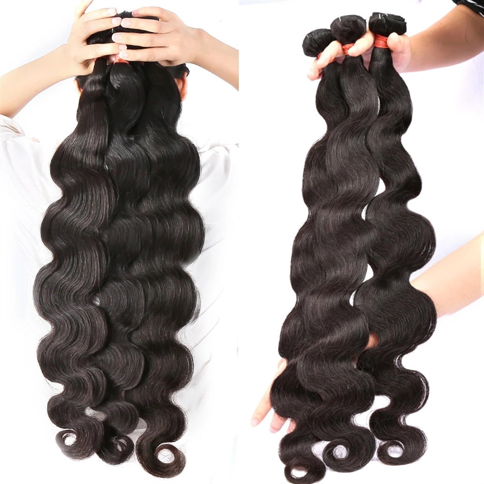 FUHAI-666 Human Hair Bundles 1 Bündel brasilianisches Haar, wassergewellt, Echthaar, Haarverlängerungen for Frauen human hair weave (Size : 30inches)