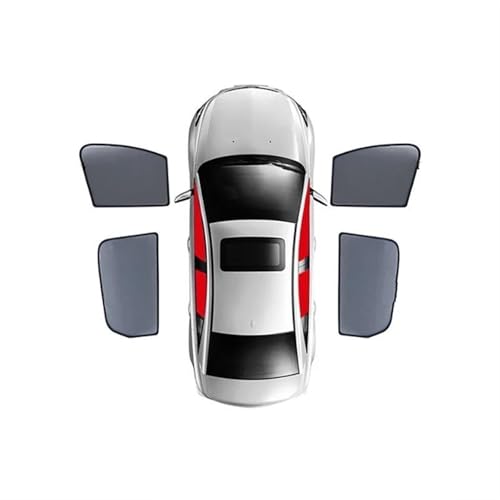 Sonnenschutz Für Skoda Für Octavia Für 5E 2012-2019 Magnetischer Auto-Sonnenschutz Visier Frontscheibenrahmen Vorhang Baby Heckscheiben-Sonnenschutzschild Auto Sonnenschutz(4PCS Front Rear)