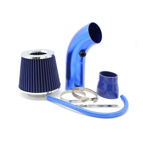 Induktion Schlauch Kit Universal 76MM 3 Automotive Modifikation Pilzkopf Filter Luftfilter Luftfilter Ansaugrohr Aluminium Kit Kaliber Auto Luftansaug(Silber)