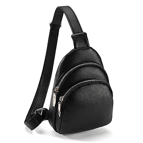 TAKOXIA Tasche für Damen, Bauchtasche, PU, große Kapazität, Sport-Gürteltasche, Brusttasche, multifunktional, Damen, Crossbody, Hüfttasche, Schultertasche, Schwarz , As shown in the figure